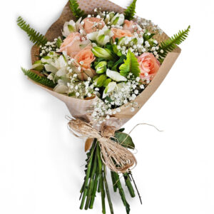 Buquê astromélias com 5 rosas