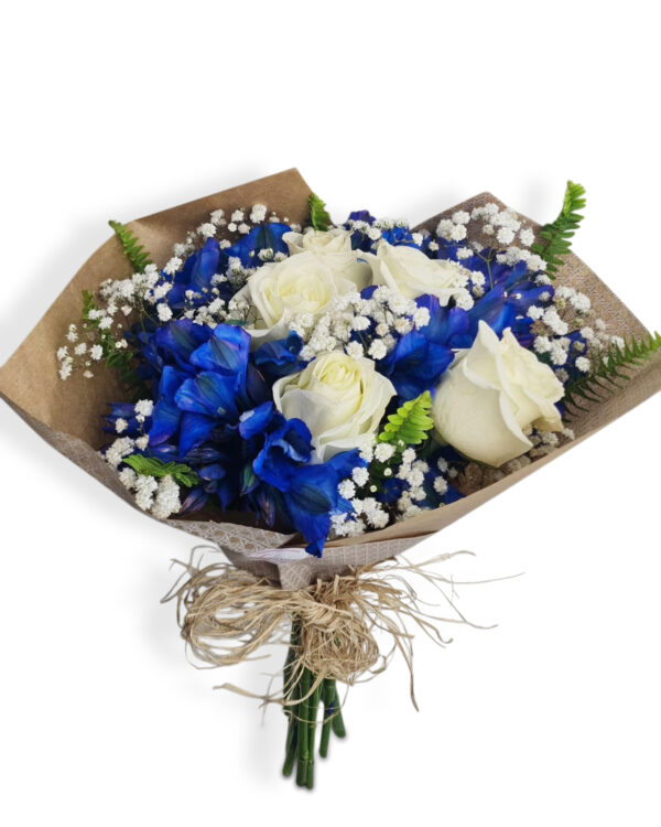 Astromelia azul e rosas