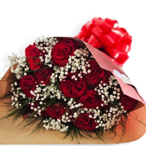 Buquê 12 rosas vermelhas