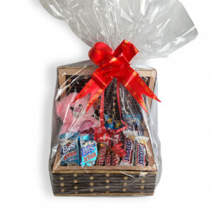 Cesta de chocolate com ursinho