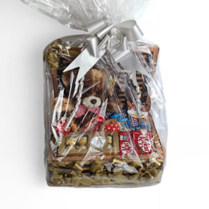 Cesta grande de chocolate com ursinho
