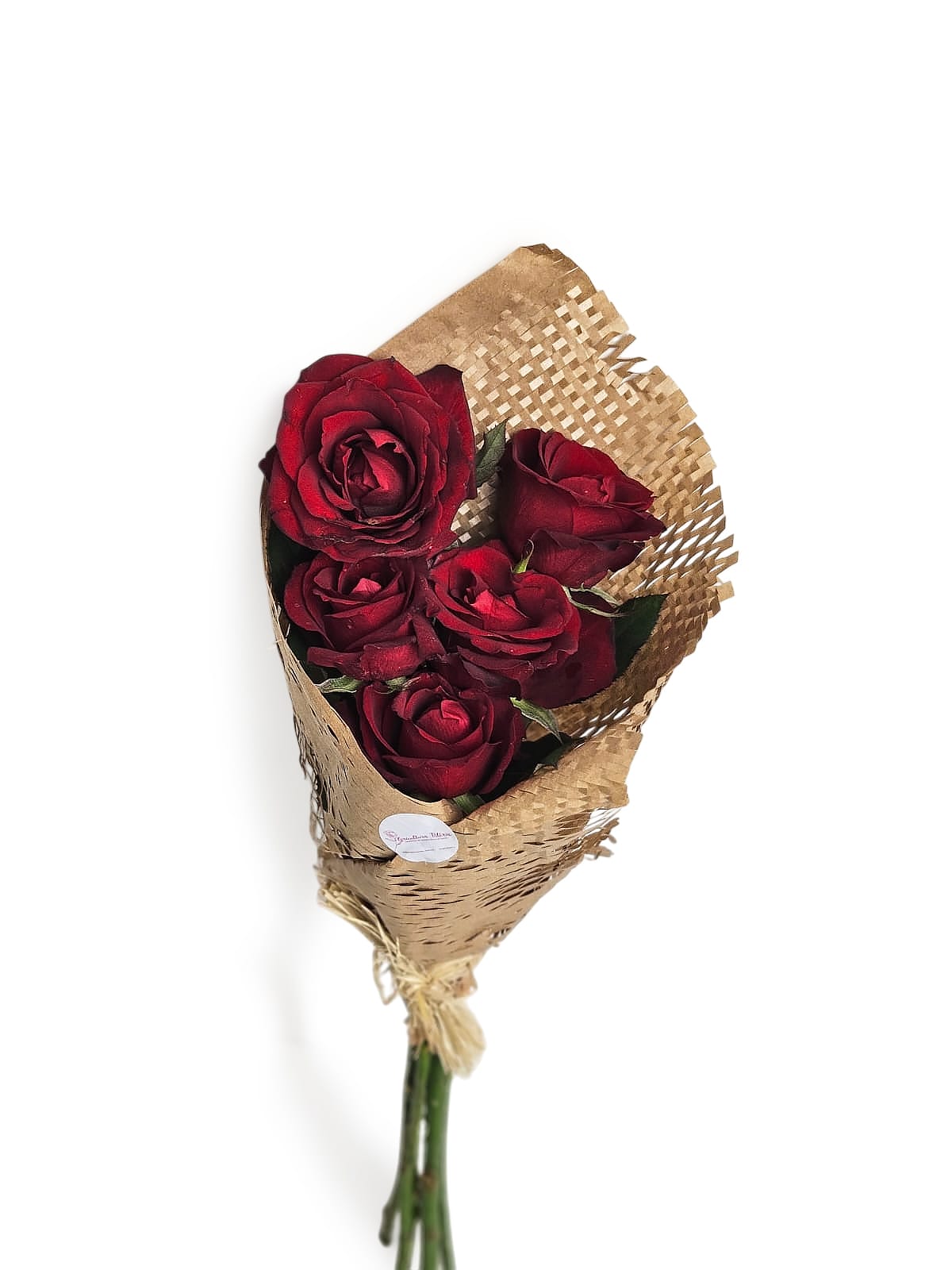 Buquê sem folhagens com 5 rosas
